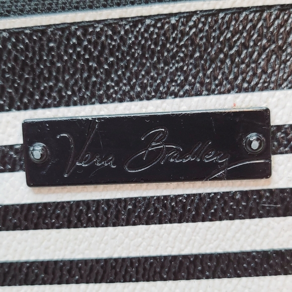 Vera Bradley Pebbled Faux Leather Wristlet‎ Wallet Gray Black With Flaws - Picture 6 of 8